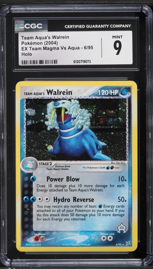 2004 Pokemon EX Team Magma Vs Aqua Holo Team Aqua's Walrein #6 CGC 9 MINT