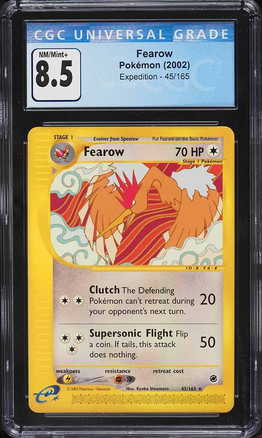 2002 Pokemon Expedition Fearow #45 CGC 8.5 NM-MT+