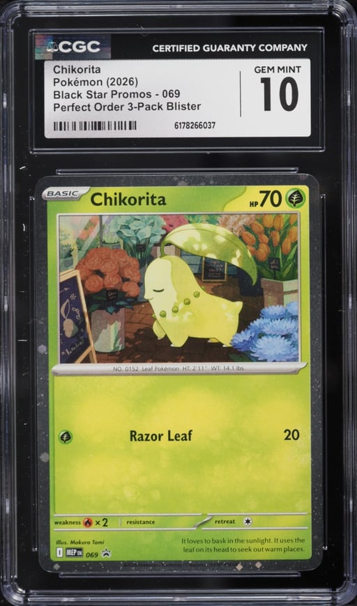 2026 Pokemon Mega Evolution Promo Perfect Order Chikorita #069 CGC 10 GEM MINT