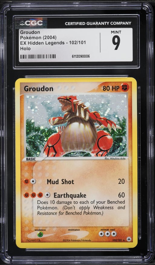 2004 Pokemon EX Hidden Legends Holo Groudon #102 CGC 9 MINT