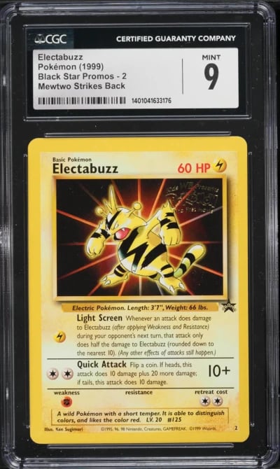 1999 Pokemon Movie Black Star Promo Electabuzz #2 CGC 9 MINT