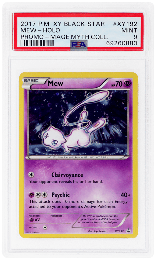 2017 Pokemon XY Black Star Promo Magearna Mythical Collection Holo Mew #XY192 PSA 9