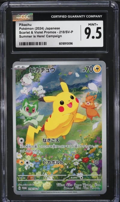 2024 Pokemon Japanese SV Promo Summer is Here! Campaign Pikachu #218 CGC 9.5