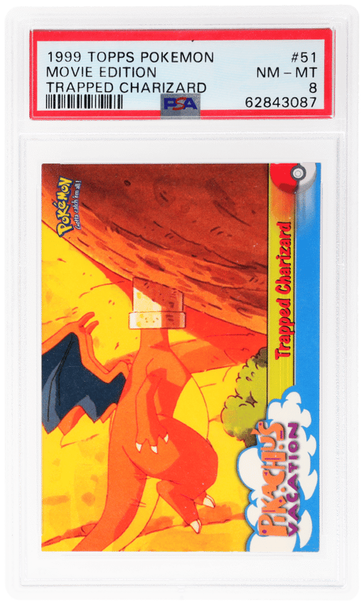 1999 Topps Pokemon Movie Edition Trapped Charizard #51 PSA 8