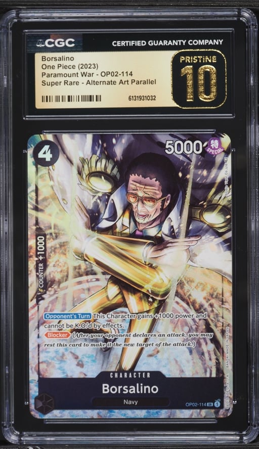 2023 One Piece Paramount War Alt Art Borsalino #OP02-114 CGC 10 PRISTINE