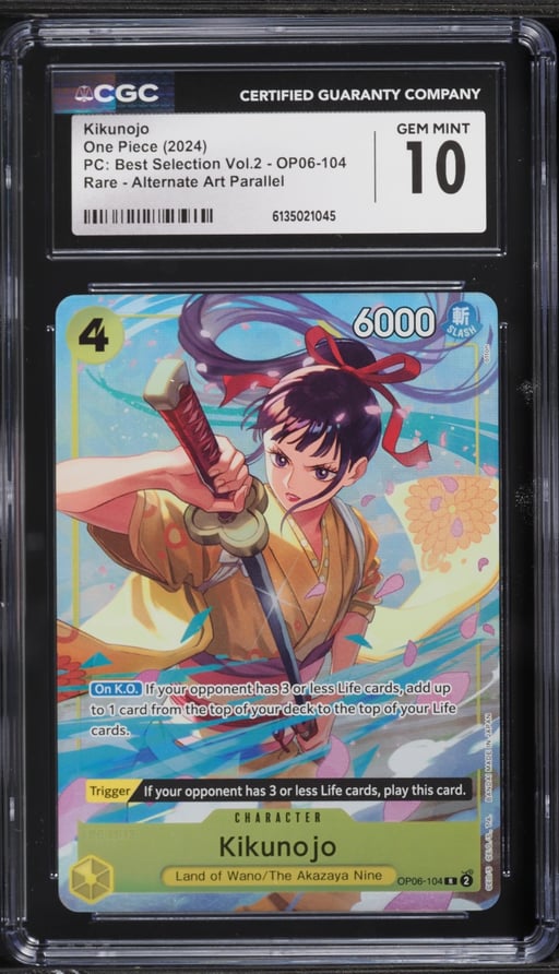 2024 One Piece Premium Collection Best Selection Volume 2 Alt Art Kikunojo #OP06-104 CGC 10 GEM MINT
