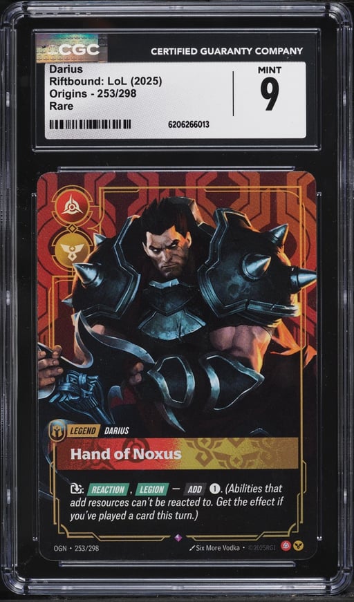 2025 Riftbound League Of Legends LoL Origins Darius #253 CGC 9 MINT