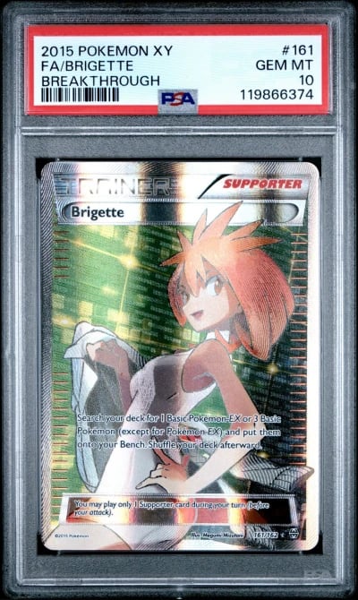 2015 POKEMON XY BREAKTHROUGH #161 FULL ART/BRIGETTE PSA 10
