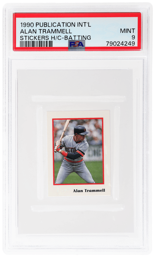 1990 Publication International Stickers Hand Cut Batting Alan Trammell PSA 9