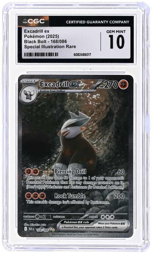 2025 Pokemon Scarlet and Violet Black Bolt Special Illustration Rare Excadrill Ex #168 CGC 10