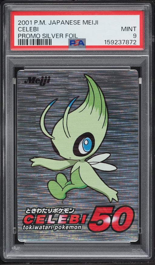 2001 Pokemon Japanese Meiji Promo Silver Foil Celebi PSA 9 MINT