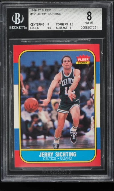 1986 Fleer Basketball Jerry Sichting #101 BGS 8 NM-MT