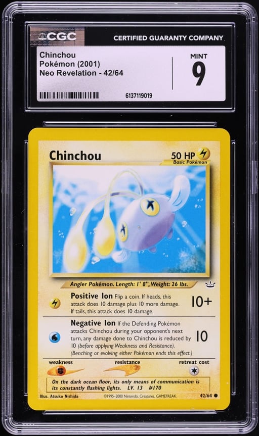 2001 Pokemon Neo Revelation Chinchou #42 CGC 9 MINT