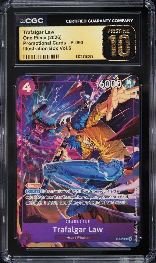 2026 One Piece Promo Illustration Box Vol. 6 Alt Art Trafalgar Law #P-093 CGC 10 PRISTINE