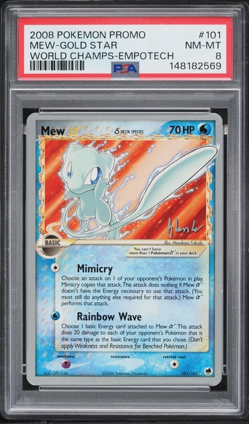 2008 Pokemon EX World Championships Holo Mew Gold Star #101 PSA 8 NM-MT