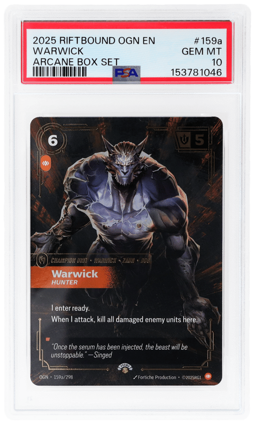 2025 Riftbound League of Legends Origins Arcane Box Set Warwick #159a PSA 10