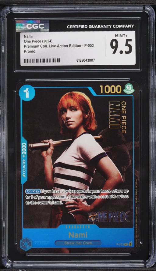 2024 One Piece Promo Premium Collection Live Action Edition Alt Art Nami #P-053 CGC 9.5 MINT+