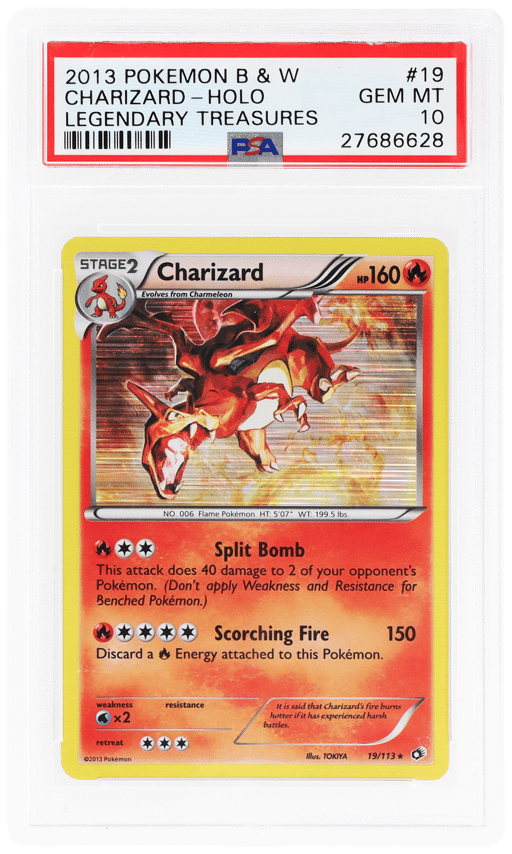 2013 Pokemon Black and White Legendary Treasures Holo Charizard #19 PSA 10