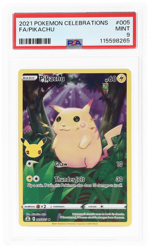 2021 Pokemon Sword and Shield Celebrations Pikachu #005 PSA 9