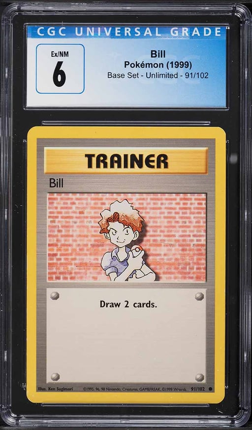 1999 Pokemon Base Set Bill #91 CGC 6 EXMT