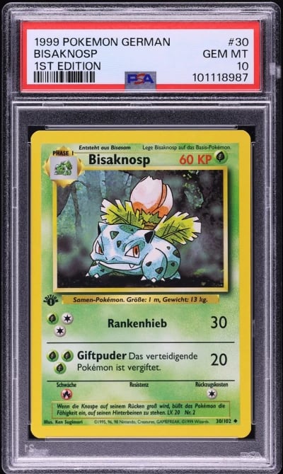 1999 Pokemon German Base Set 1st Edition Ivysaur #30 PSA 10 GEM MINT