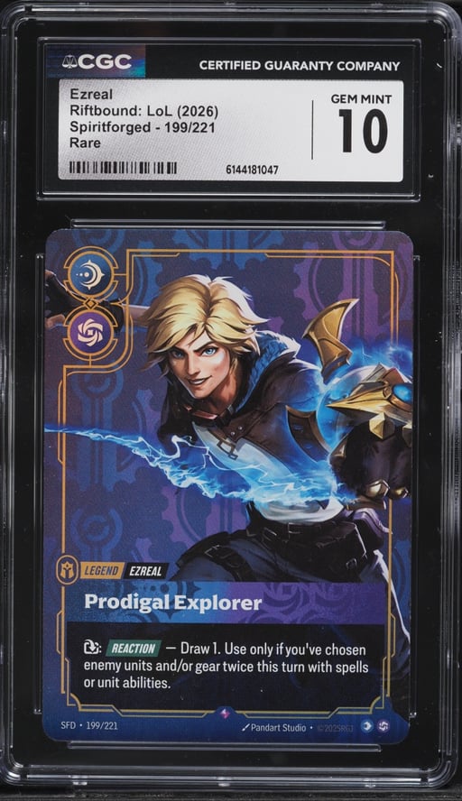 2026 Riftbound League Of Legends LoL Spiritforged Ezreal #199 CGC 10 GEM MINT