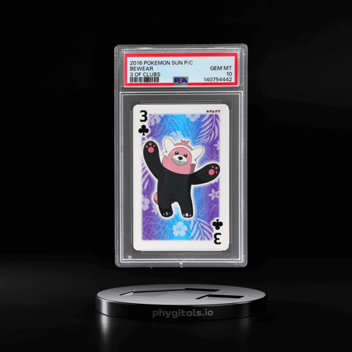 2016 Pokemon Sun Playing Cards 3 of Clubs Bewear PSA 10