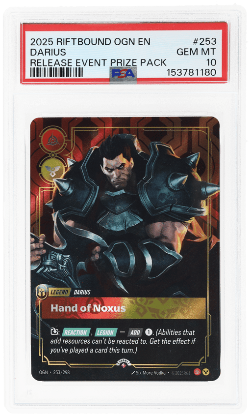 2025 Riftbound League of Legends Origins Promo Hand of Noxusrelease Event Prize Pack Darius #253 PSA 10