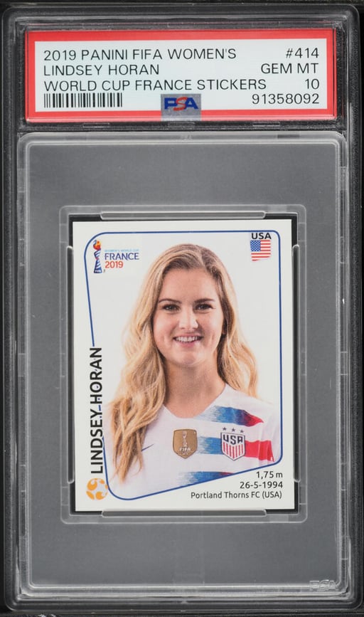 2019 Panini FIFA Women's World Cup France Stickers Lindsey Horan #414 PSA 10 GEM MINT