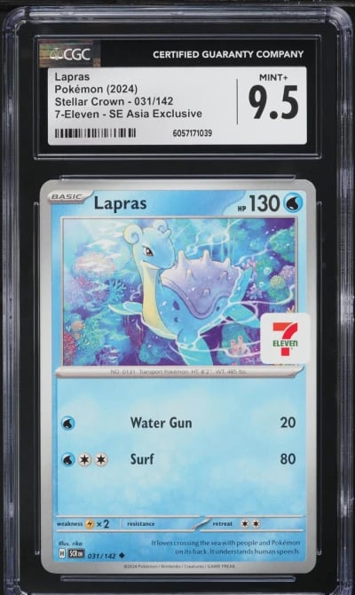 2024 Pokemon Stellar Crown 7-Eleven SE Asia Exclusive Lapras #031 CGC 9.5 MINT+