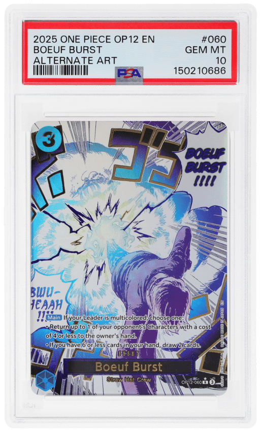 2025 One Piece Legacy of the Master Alternate Art Boeuf Burst #OP12-060 PSA 10