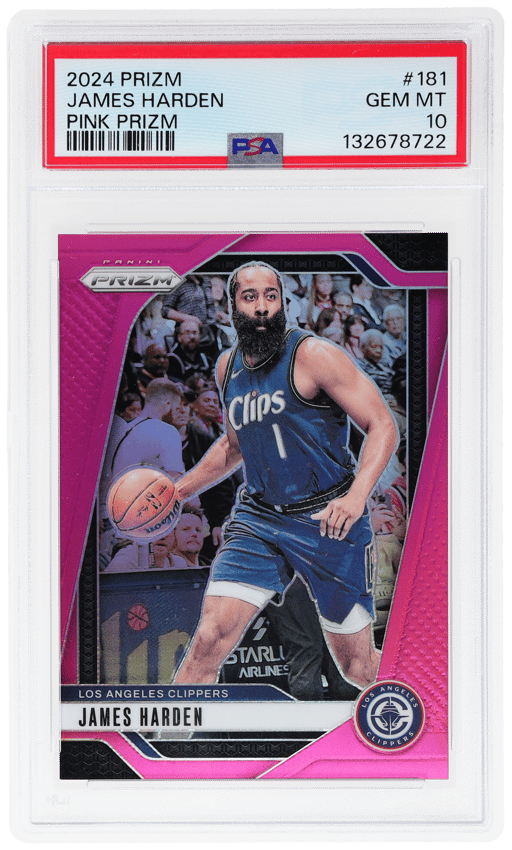 2024 Panini Prizm Pink Prizm James Harden #181 75/249 PSA 10