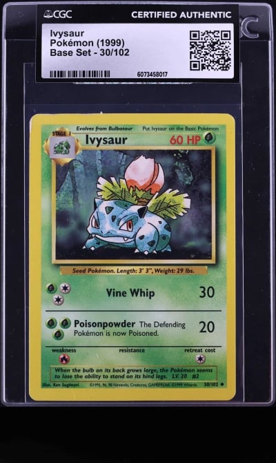 1999 Pokemon Base Set Ivysaur #30 CGC AUTH