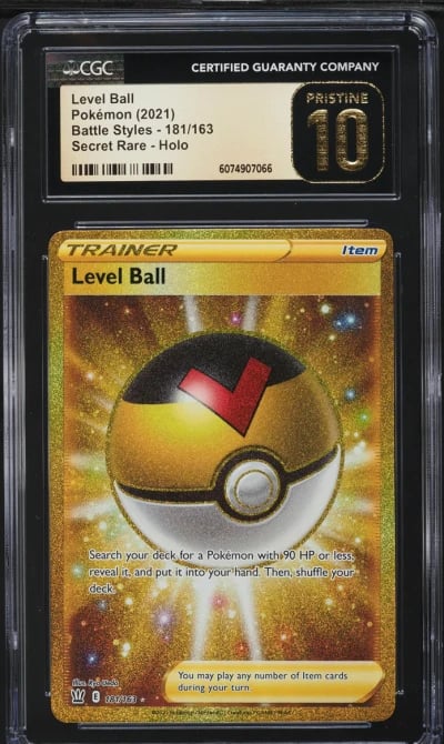 2021 Pokemon SWSH Battle Styles Gold Rare Level Ball #181 CGC 10 PRISTINE
