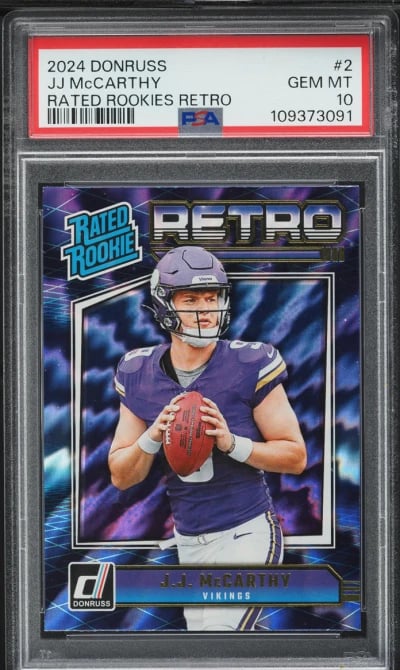 2024 Donruss Retro J.J. McCarthy ROOKIE #2 PSA 10 GEM MINT