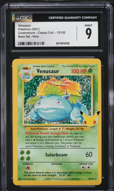 2021 Pokemon Sword & Shield Celebrations Classic Holo Venusaur #15 CGC 9 MINT