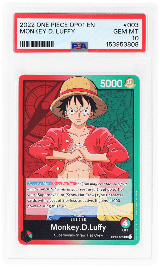 2022 One Piece Romance Dawn Monkey D. Luffy #OP01003 PSA 10