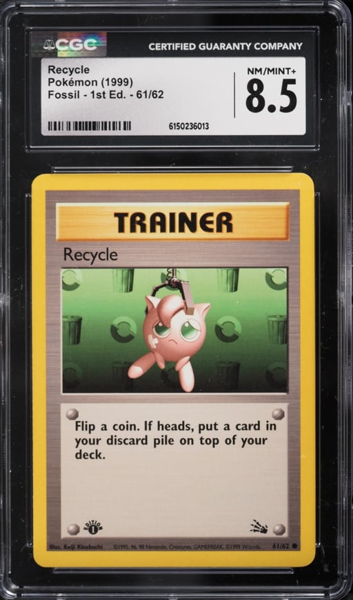 1999 Pokemon Fossil 1st Edition Recycle #61 CGC 8.5 NM-MT+