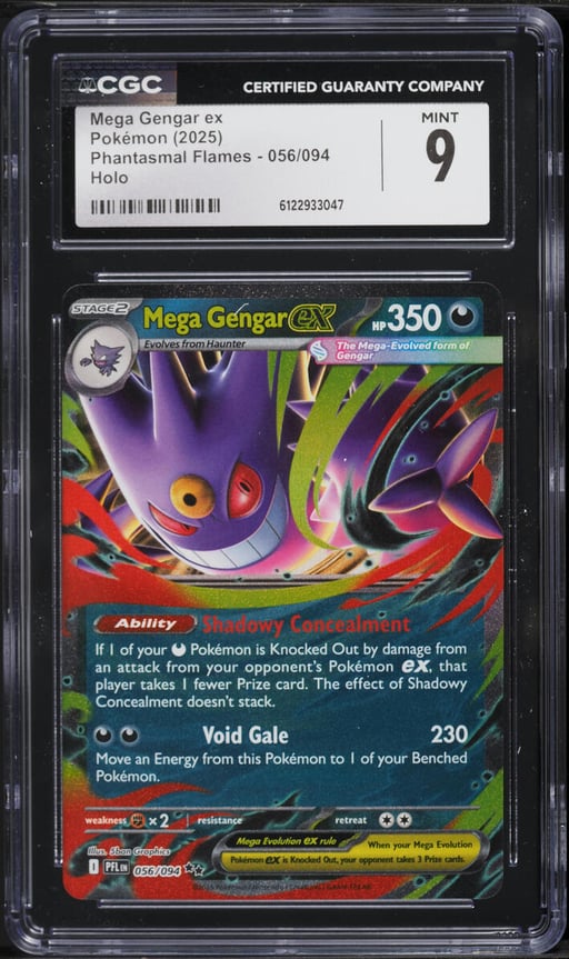 2025 Pokemon Mega Phantasmal Flames Holo Mega Gengar EX #56 CGC 9 MINT