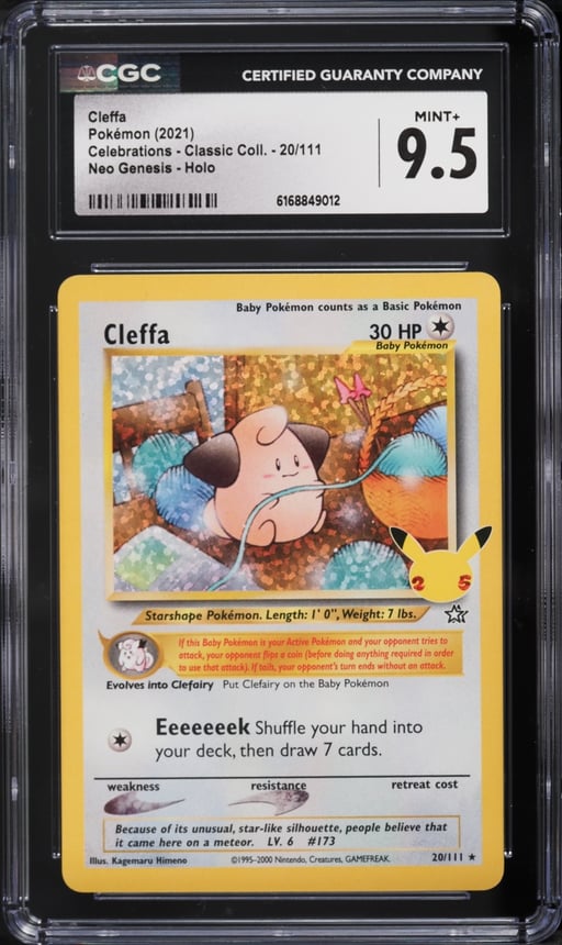 2021 Pokemon Sword & Shield Celebrations Classic Collection Holo Cleffa #20 CGC 9.5 MINT+