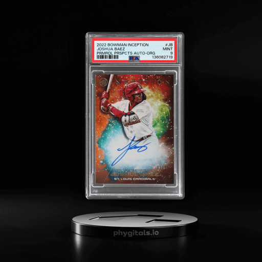 2022 Bowman Inception Primordial Prospects Autograph Orange Foil Joshua Baez #PPA-JB 1/25 PSA 9