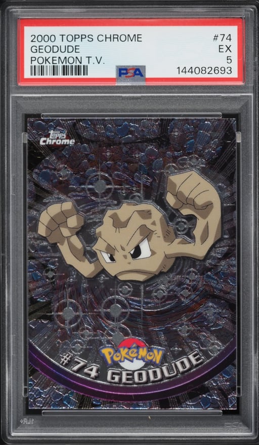 2000 Topps Chrome Pokemon T.V. Geodude #74 PSA 5 EX