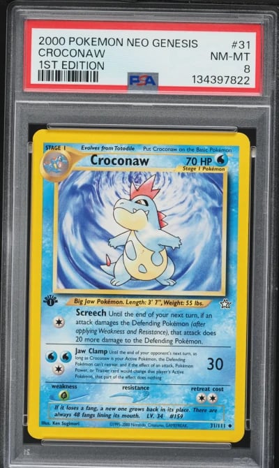 2000 Pokemon Neo Genesis 1st Edition Croconaw #31 PSA 8 NM-MT