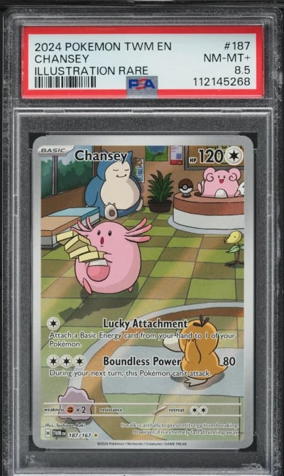 2024 Pokemon Scarlet & Violet Twilight Masquerade IR Chansey #187 PSA 8.5 NM-MT+