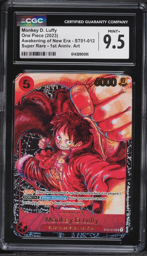 2023 One Piece Awakening Of New Era 1st SR Monkey D. Luffy #ST01-012 CGC 9.5 MINT+