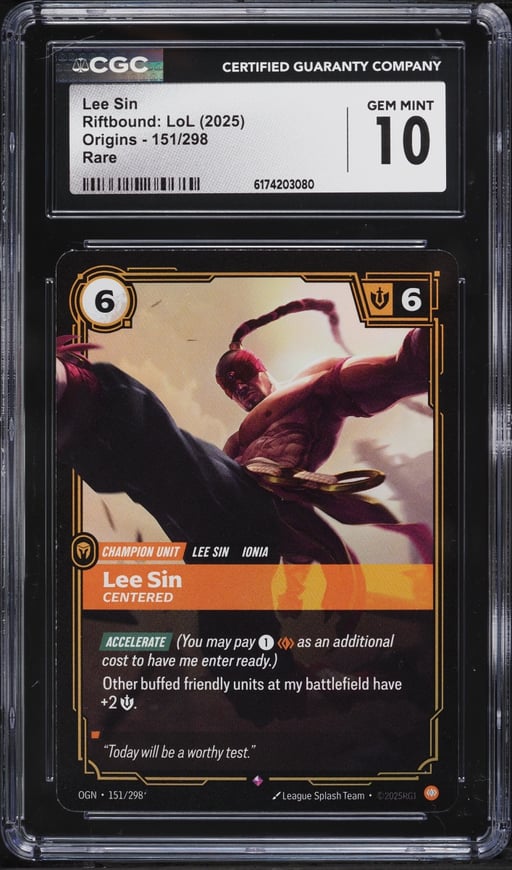 2025 Riftbound League Of Legends LOL Origins Lee Sin #151 CGC 10 GEM MINT