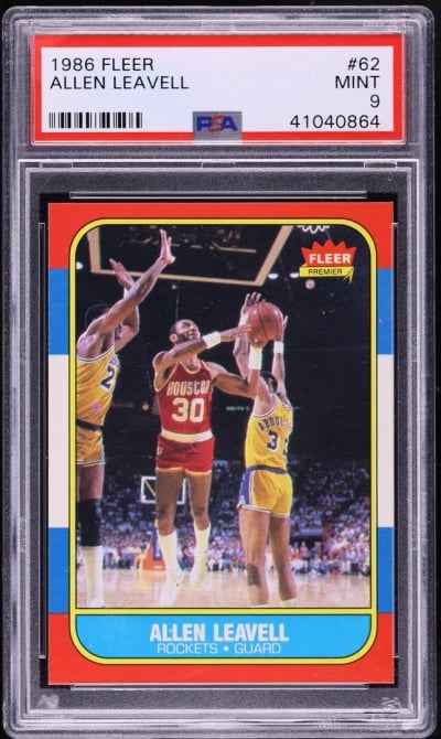 1986 Fleer Basketball Allen Leavell #62 PSA 9 MINT