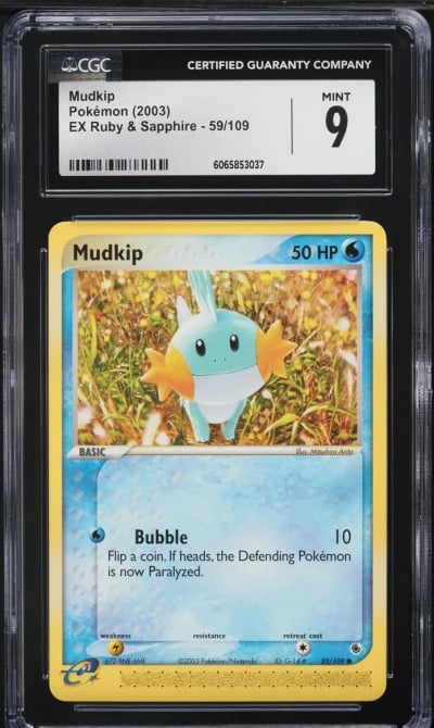 2003 Pokemon EX Ruby & Sapphire Mudkip #59 CGC 9 MINT