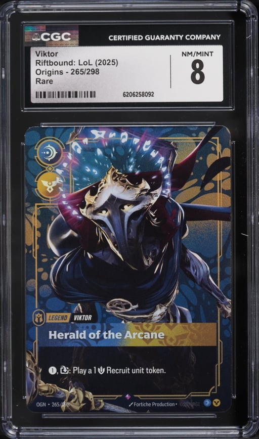 2025 Riftbound League Of Legends LoL Origins Viktor #265 CGC 8 NM-MT