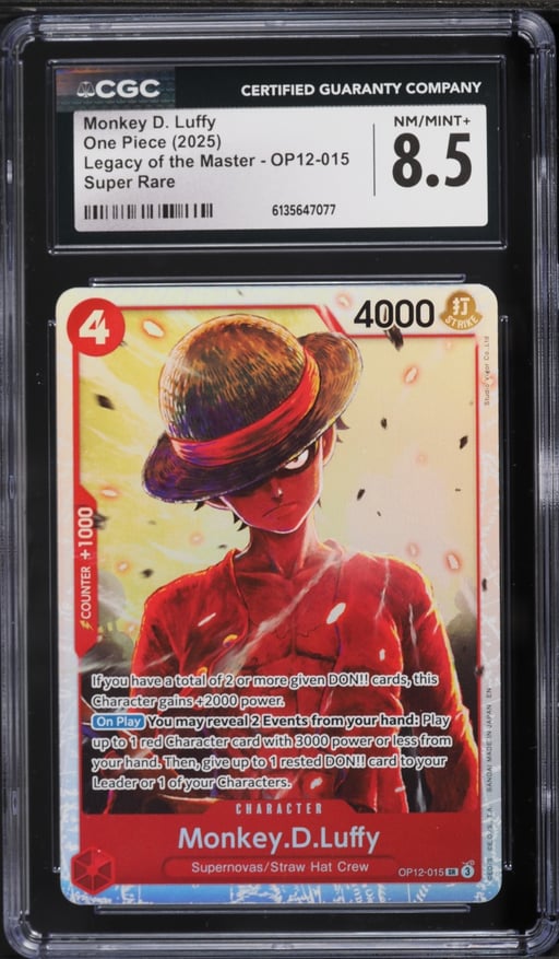2025 One Piece Legacy Of The Master SR Monkey D. Luffy #OP12-015 CGC 8.5 NM-MT+